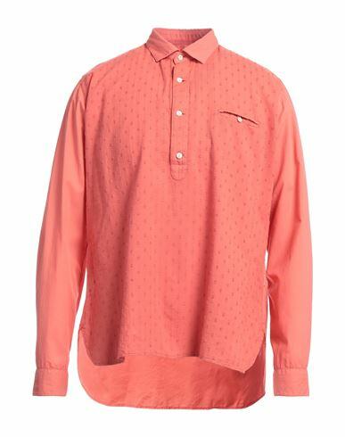 Tintoria Mattei 954 Man Shirt Coral Cotton Cover