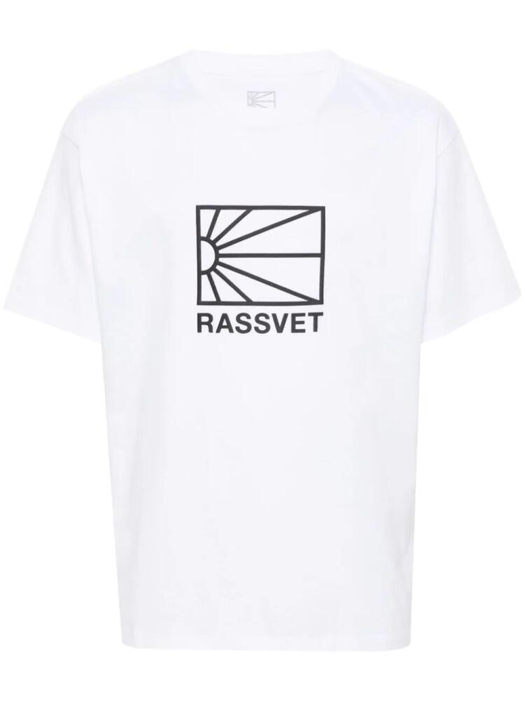 RASSVET rubberised-logo cotton T-shirt - White Cover