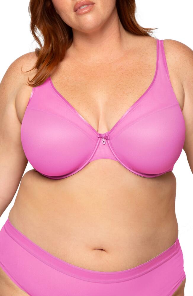 Curvy Couture Underwire Plunge Bra in Flirt Cover