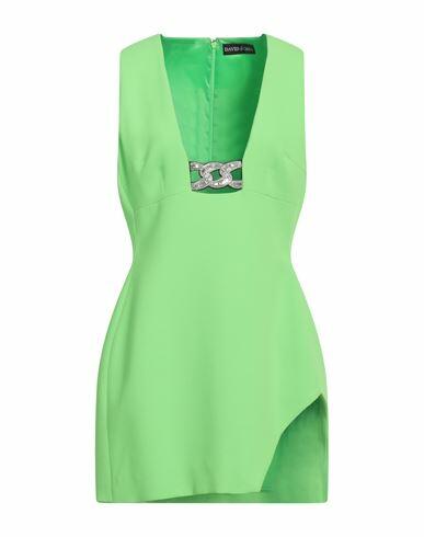 David Koma Woman Mini dress Acid green Acetate, Viscose, Elastane Cover