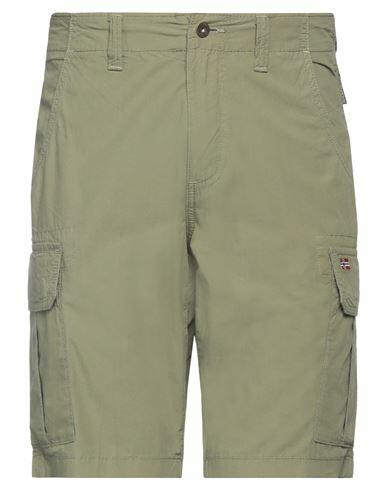 Napapijri Man Shorts & Bermuda Shorts Military green Cotton Cover