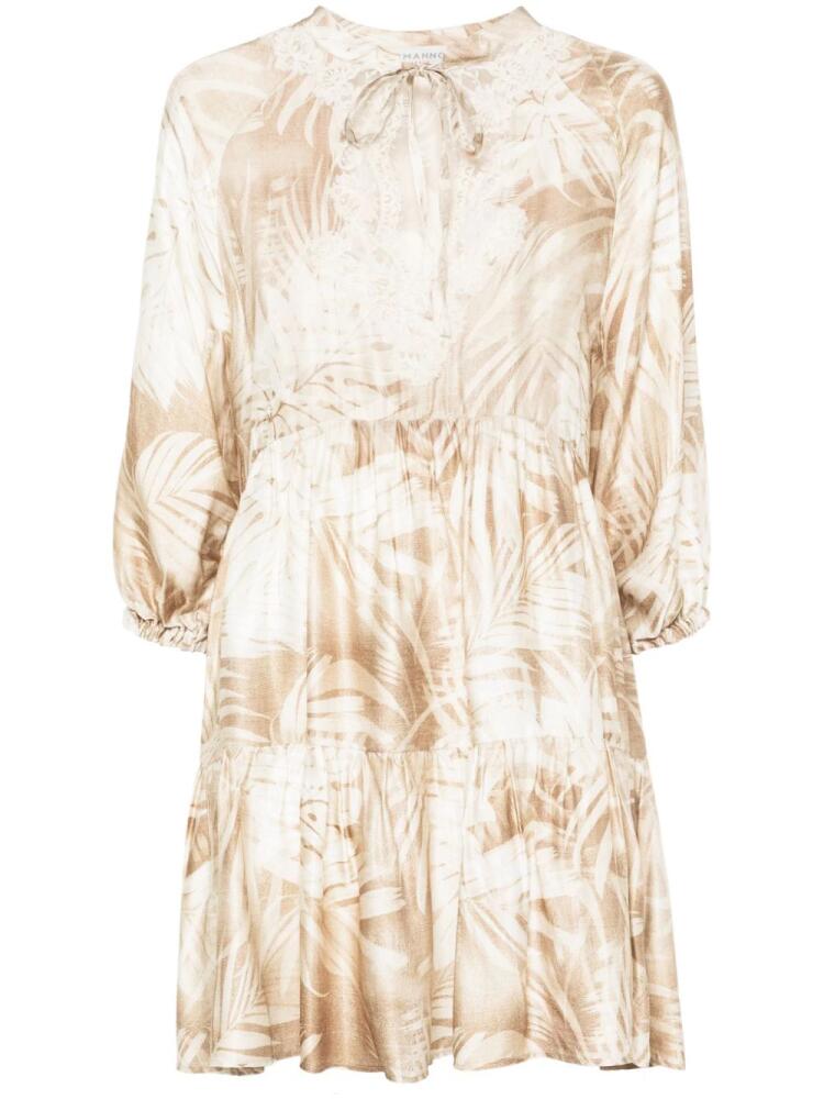 ERMANNO FIRENZE floral tiered mini dress - Neutrals Cover