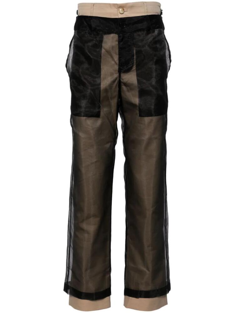 Feng Chen Wang reversible layered trousers - Black Cover