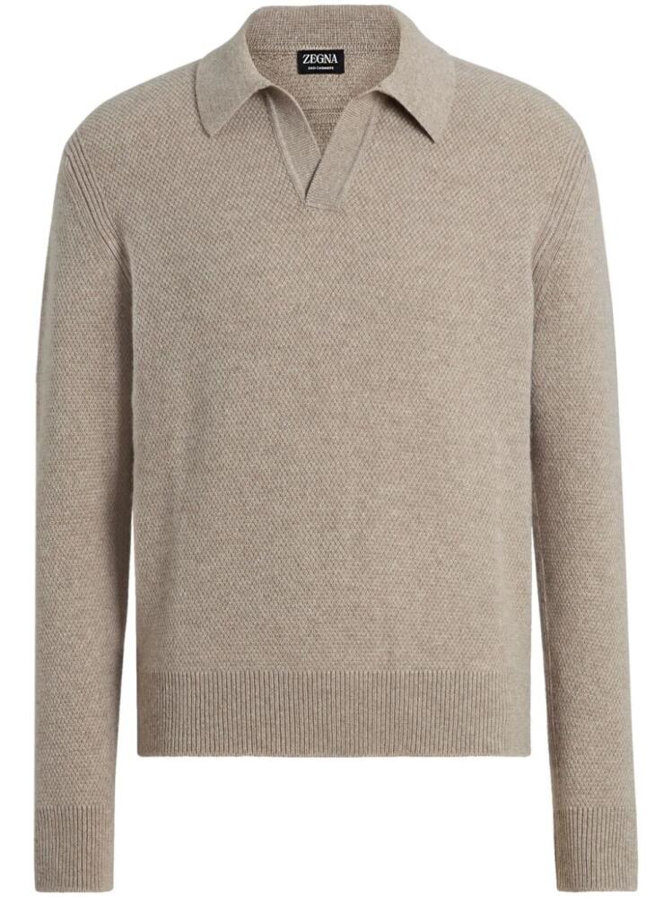 Zegna Oasi cashmere polo shirt - Neutrals Cover