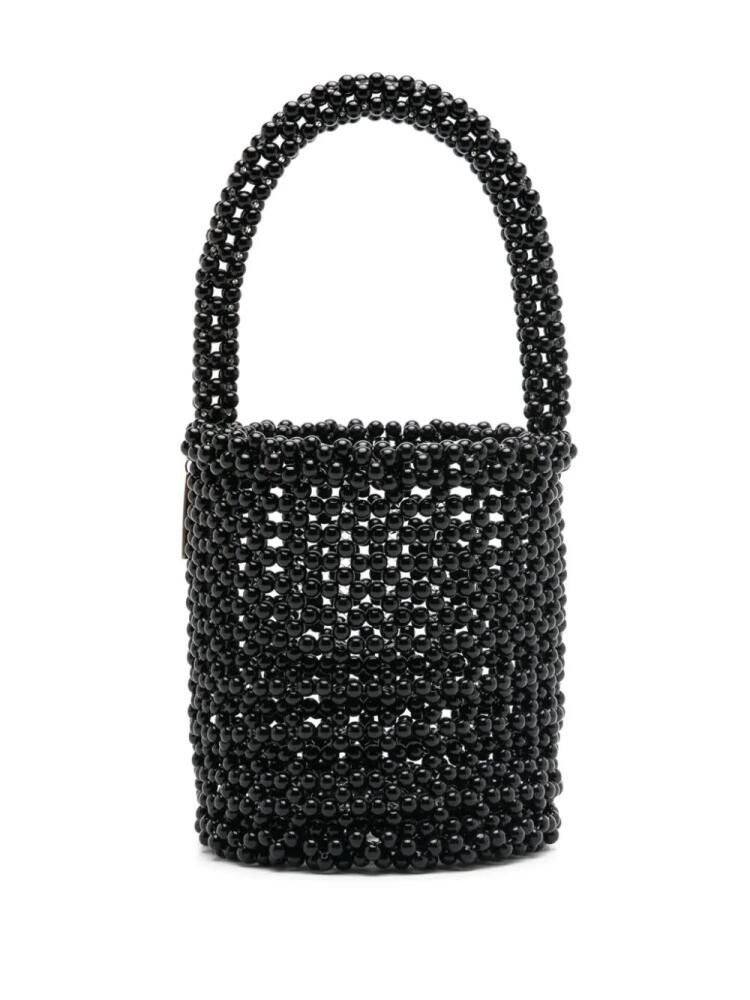 Nannacay Malia bead-embellished bucket bag - Black Cover