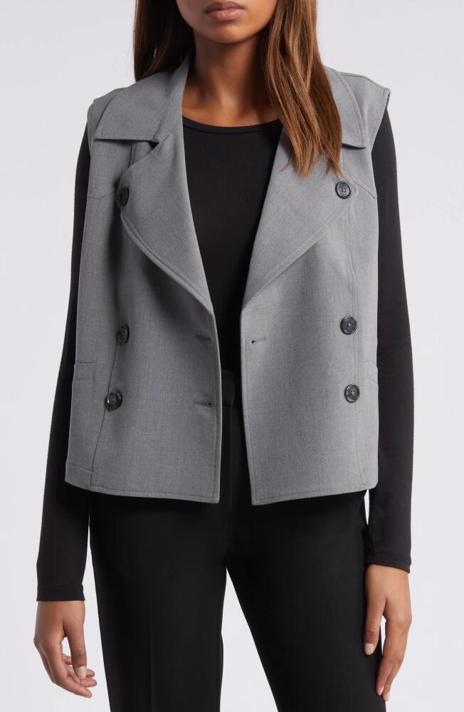 halogen(r) Double Breasted Trench Vest in Silver Smoke Grey Cover