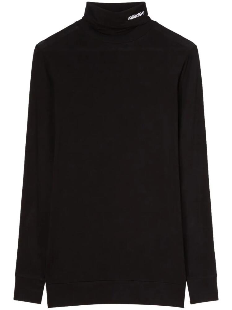 AMBUSH logo-embroidered roll-neck jersey - Black Cover