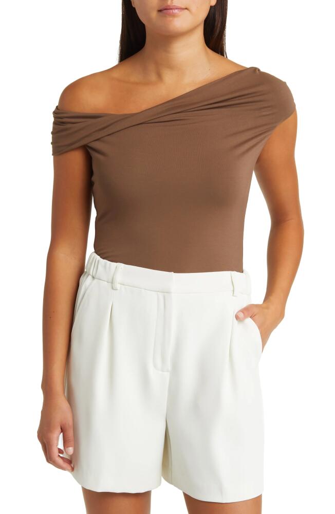 Sophie Rue Miko Twist Off the Shoulder Top in Brown Cover