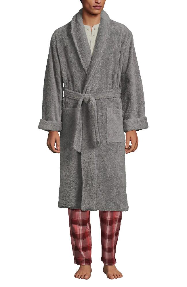 Lands' End Calf Length Turkish Terry Robe in Ultimate Gray Cover