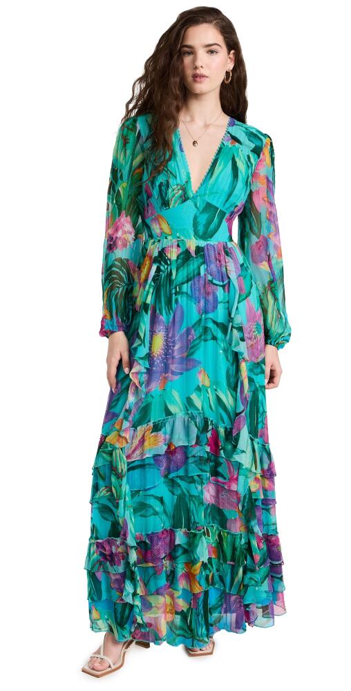 ROCOCO SAND Ocean Deep V Maxi Dress Turquoise Cover