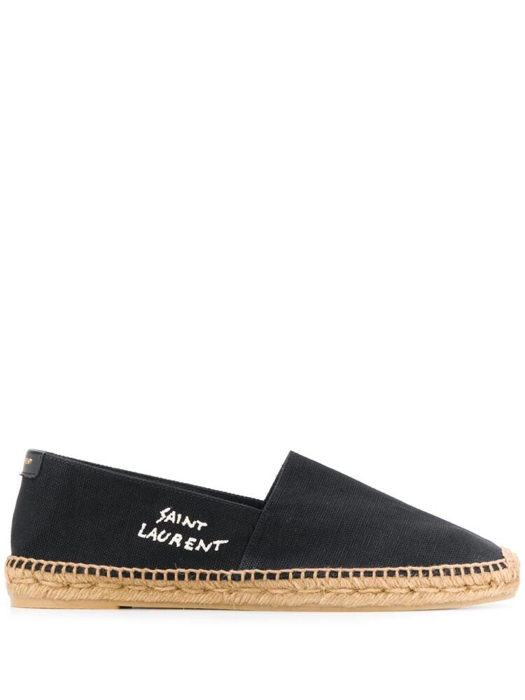 Saint Laurent logo-embroidered espadrilles - Black Cover