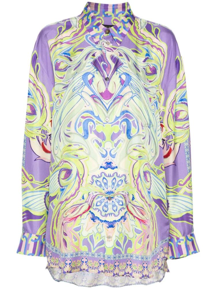 Camilla abstract silk shirt - Green Cover