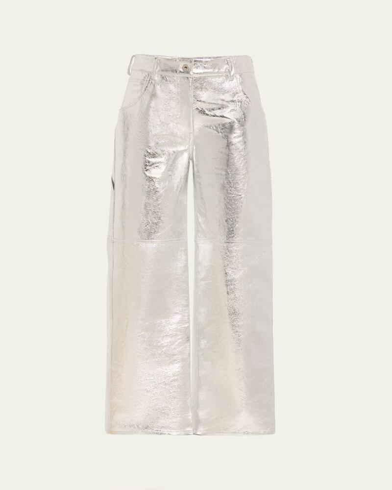 INTERIOR The Sterling Metallic Leather Pants Cover