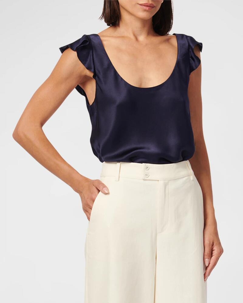 Cami NYC Liana Ruffled Silk Scoop-Neck Cami Cover