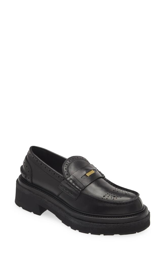 Sacai Brogue Platform Penny Loafer in Black Cover