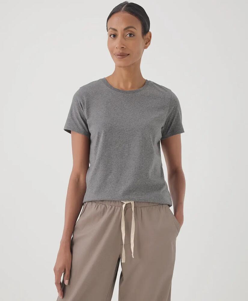 Pact Organic Cotton Softspun Crew Neck Tee in Medium Grey Heather Cover