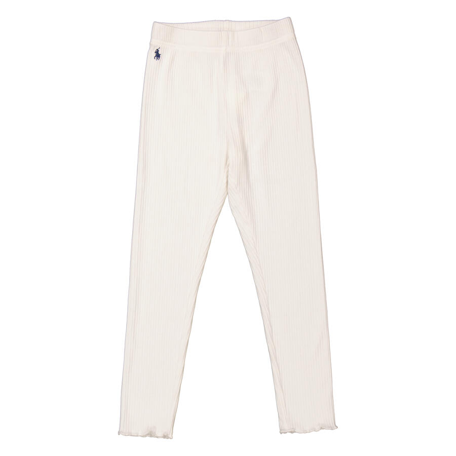 Polo Ralph Lauren Girls White Ribbed Stretch Legging Cover