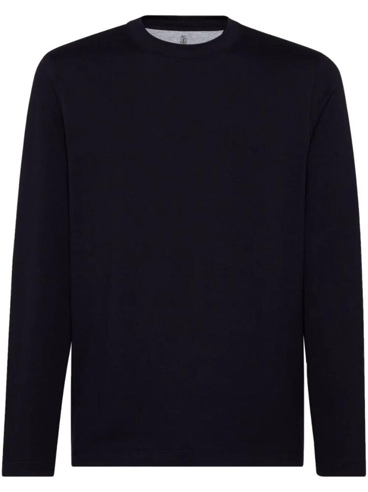 Brunello Cucinelli ribbed-neck cotton T-shirt - Black Cover