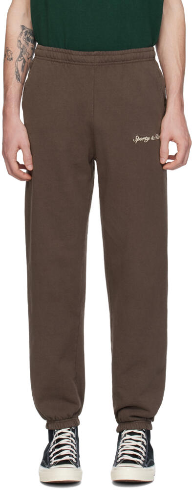 Sporty & Rich Brown Syracuse Sweatpants Cover