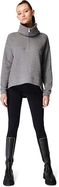 Sweaty Betty Restful Boucle 1/2 Zip Sweats (Charcoal Marl) Women's Clothing Cover