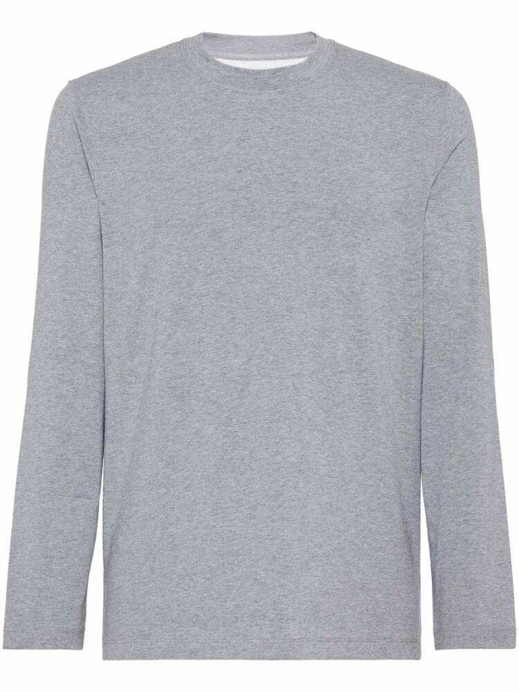 Brunello Cucinelli round-neck long-sleeve T-shirt - Grey Cover