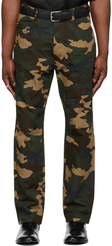 LU'U DAN SSENSE Exclusive Green Camo Straight-Leg Jeans Cover