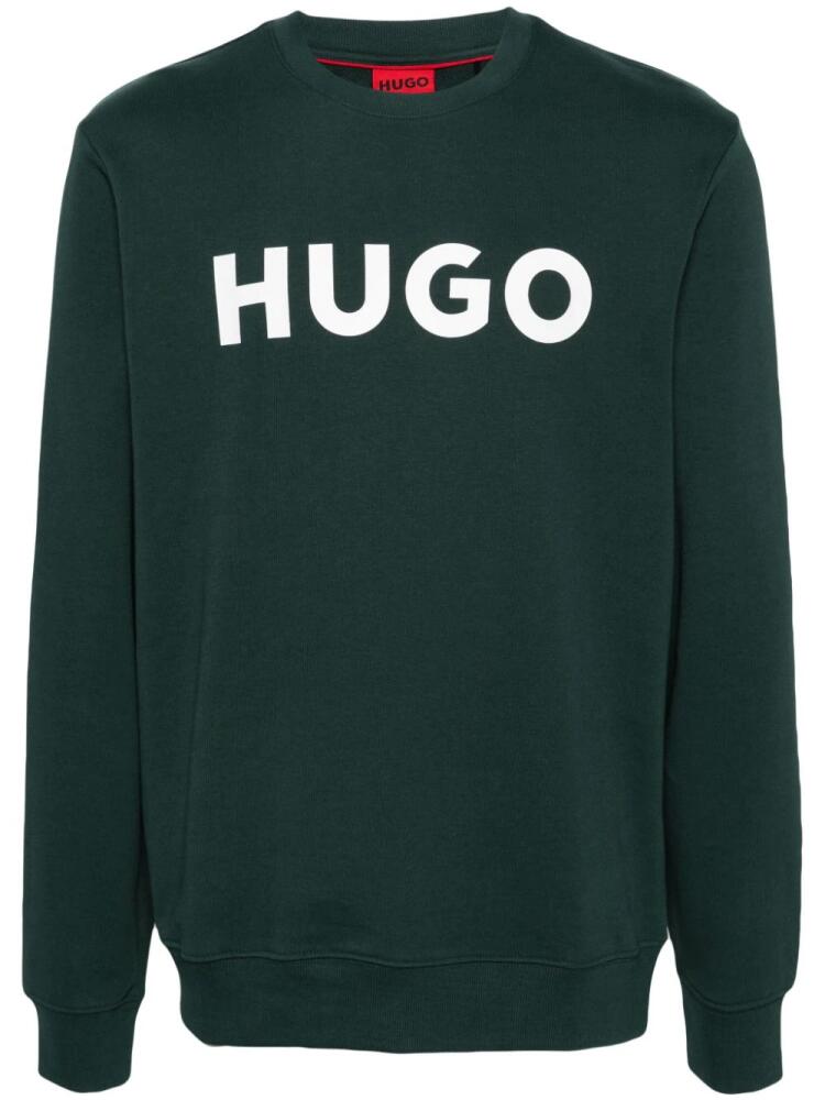 HUGO logo-print jersey sweatshirt - Green Cover