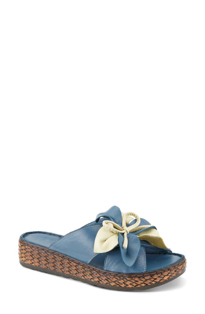 Spring Step Hilary Wedge Slide Sandal in Blue Cover