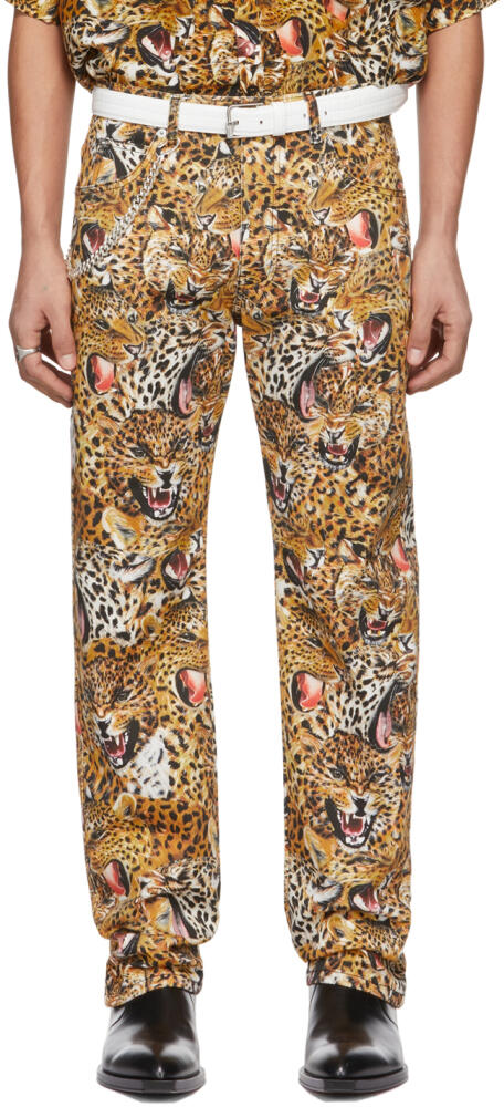 LU'U DAN SSENSE Exclusive Beige Leopard Collage Jeans Cover