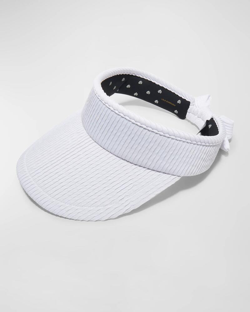 Lele Sadoughi White Swimmer Bow Tie Visor Cover