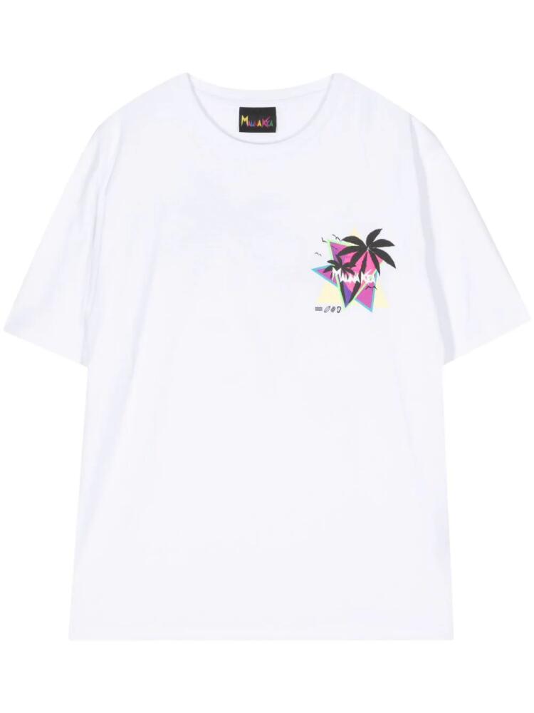 Mauna Kea Sunset Palms cotton T-shirt - White Cover