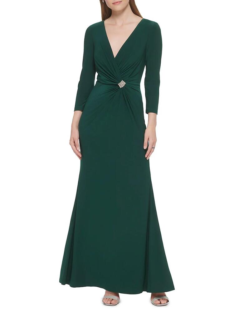 Vince Camuto Women's Embellished Twist Gown - Green Cover