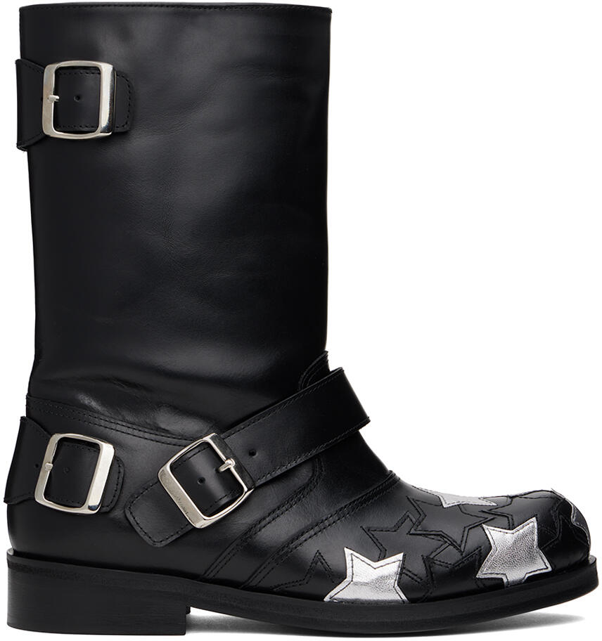 Stefan Cooke Black & Silver Star Biker Boots Cover