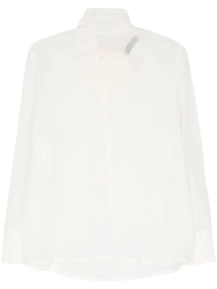 Fabiana Filippi tied-neck sheer blouse - White Cover