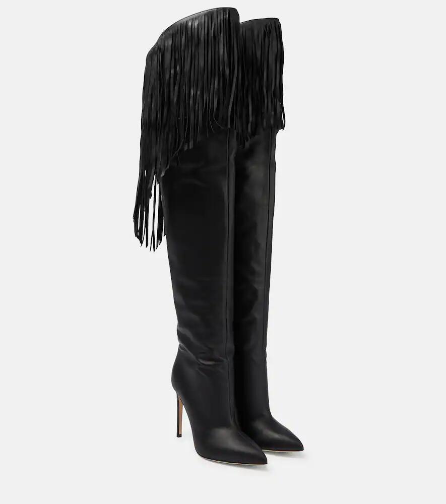 Paris Texas Fringed leather over-the-knee boots Cover