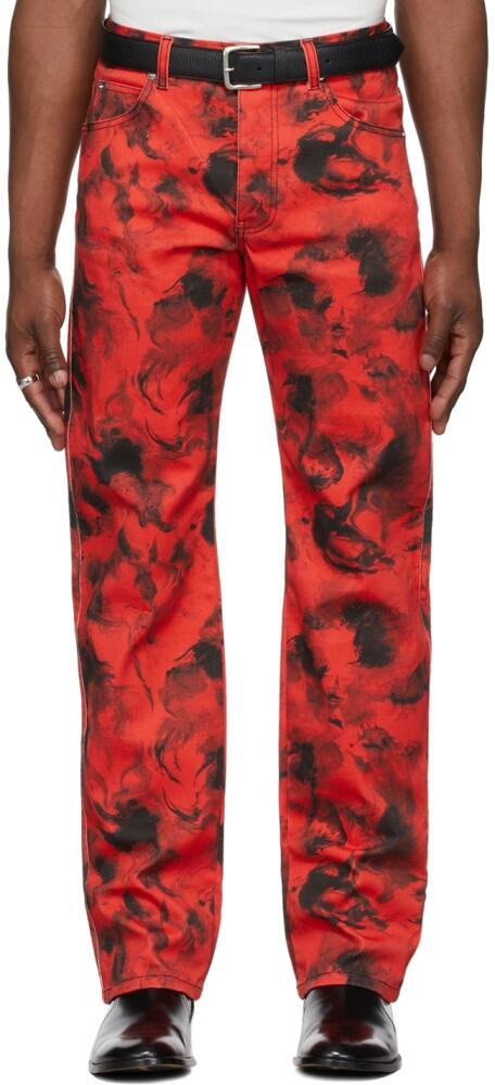 LU'U DAN SSENSE Exclusive Red Rose Burst Jeans Cover