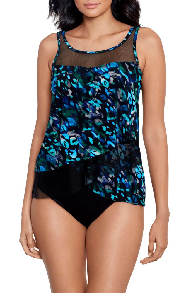 Miraclesuit Sophisticat Mirage Underwire Tankini Top in Blue Multi Cover