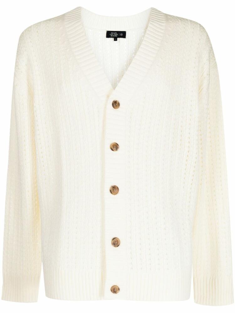 Man On The Boon. pointelle-knit buttoned cardigan - White Cover