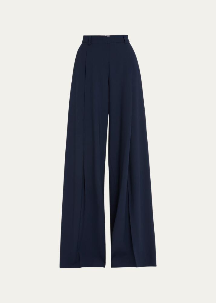 Michael Kors Collection Pintuck Low-Rise Wool Palazzo Trousers Cover