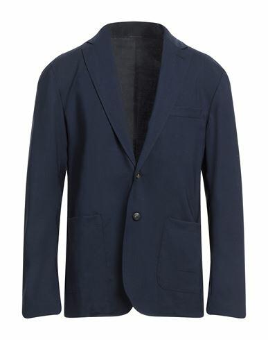 Cruna Man Blazer Navy blue Virgin Wool, Elastane Cover