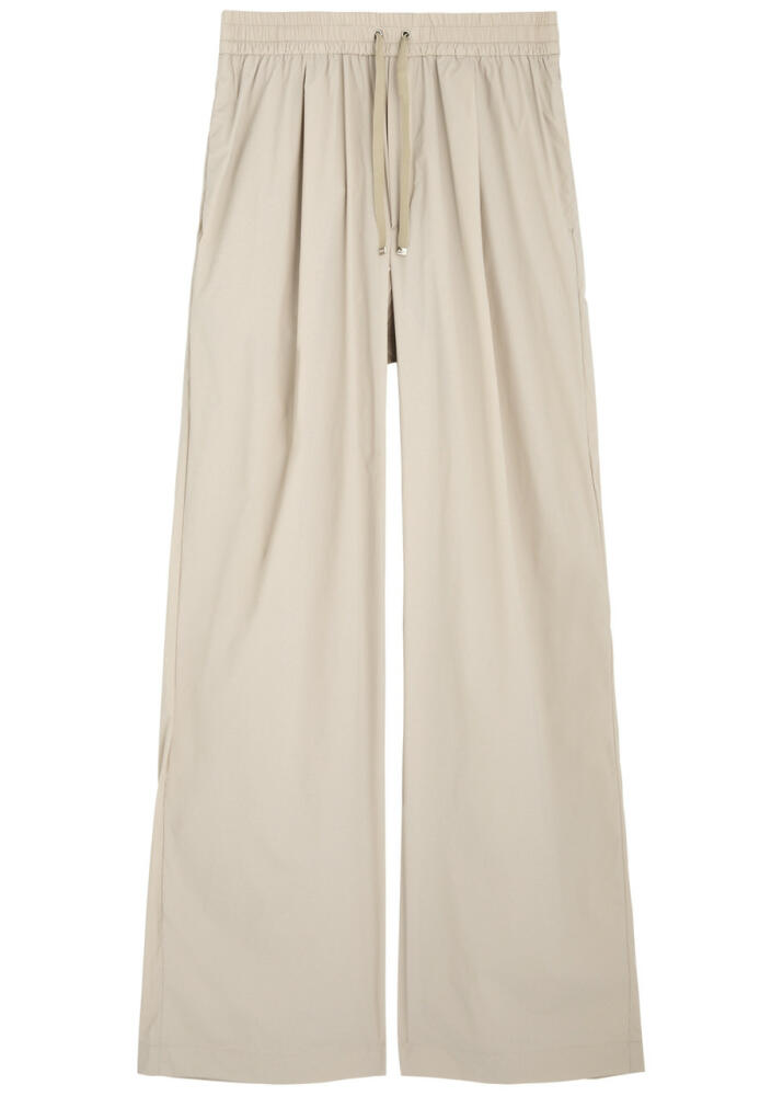 Herno Wide-leg Stretch-nylon Trousers - Cream Cover