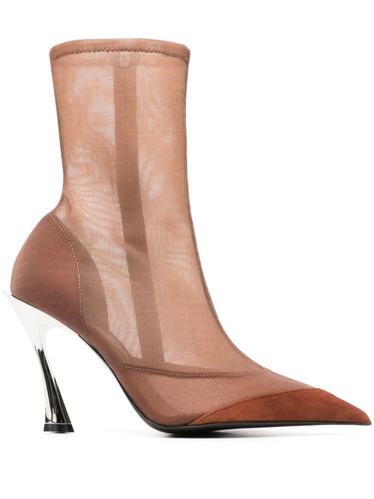 Mugler 95mm mesh boots - Neutrals Cover