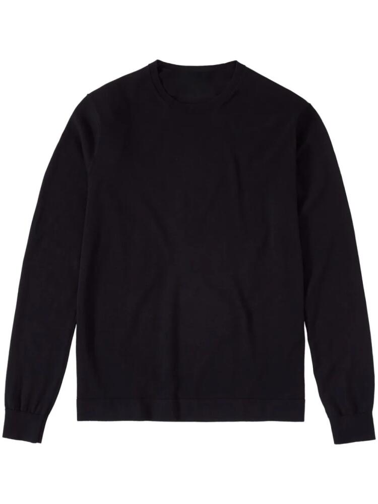 Closed crew-neck cotton jumper - Black Cover