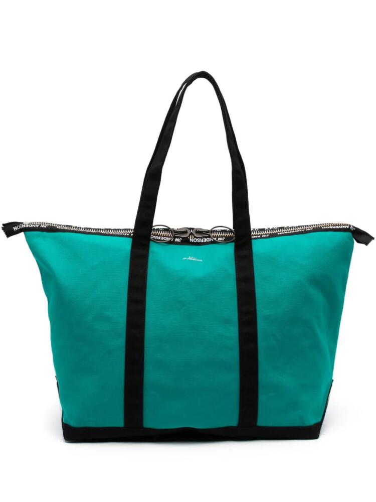 A.P.C. x JW Anderson logo-print tote bag - Green Cover