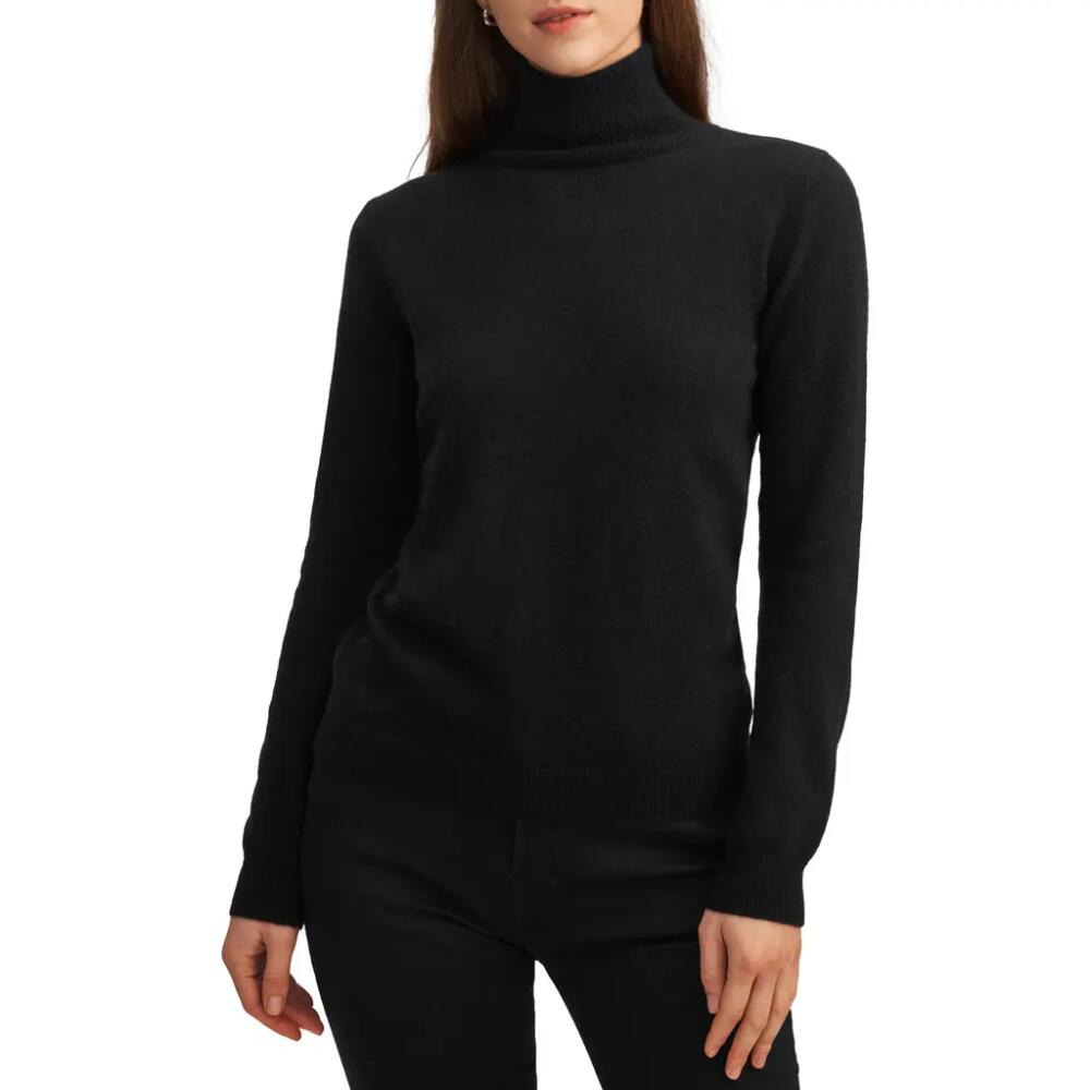 Lilysilk Pure Cashmere Turtleneck Sweater in Black Cover