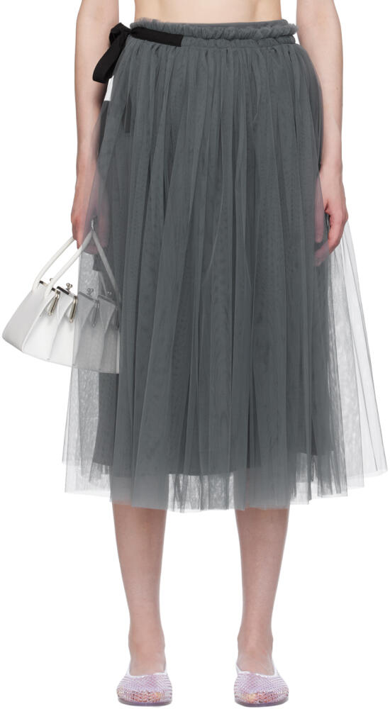 Molly Goddard Gray Lottie Midi Skirt Cover