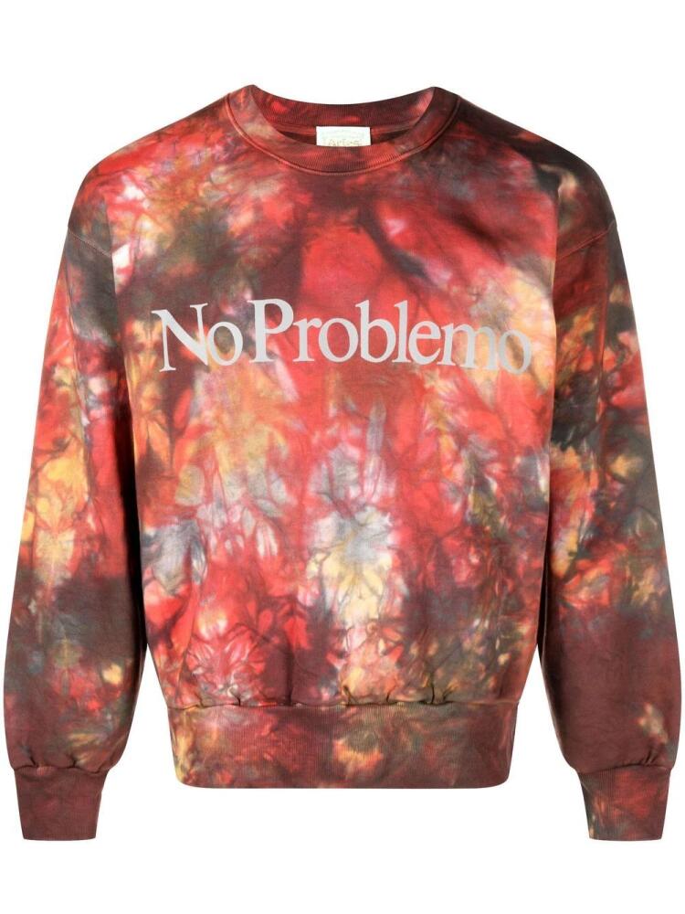 Aries tie-dye print crew neck jumper - Orange Cover