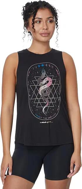 Spiritual Gangster Universe Snake Jade Tank (Black) Women's Clothing Cover