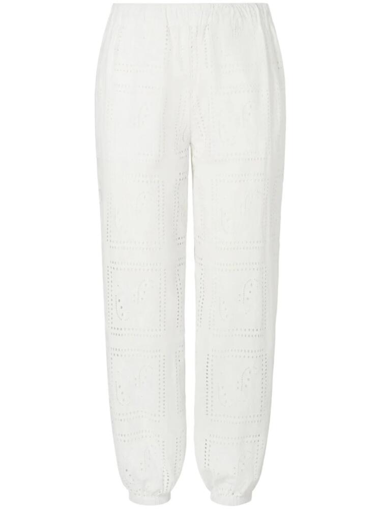 Tory Burch Eyelet cotton trousers - White Cover