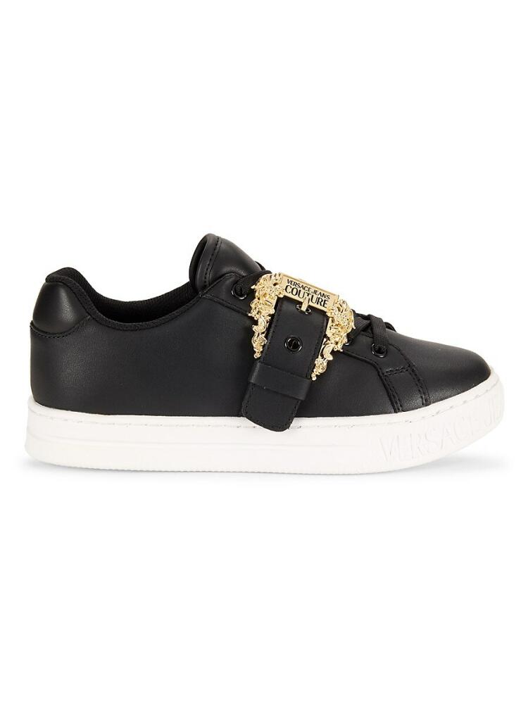 Versace Jeans Couture Women's Logo Buckle Platform Sneakers - Black Cover